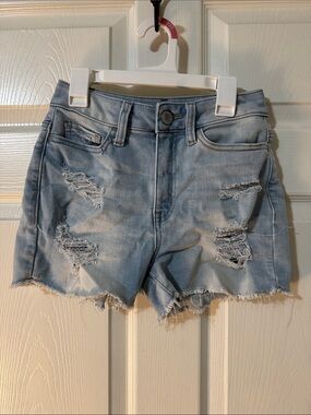 SO Light Blue Distressed Denim Cutoff Shorts